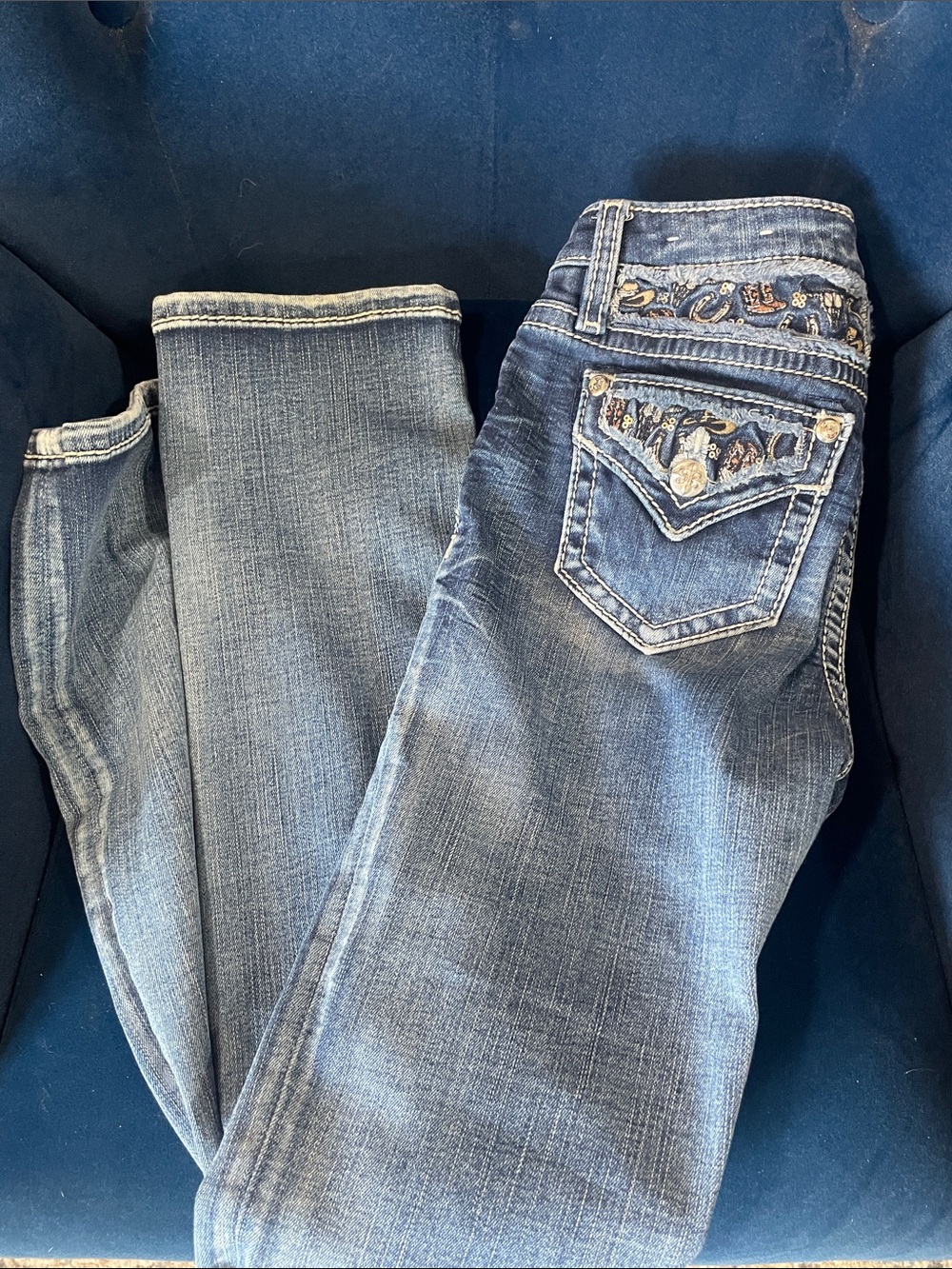 Miss Me Dark Blue Faded Boot Cut Jeans